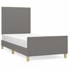 vidaXL Bedframe zonder matras 100x200 cm stof donkergrijs