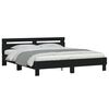 vidaXL Bedframe met hoofdbord bewerkt hout zwart 180x200 cm
