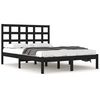 vidaXL Bedframe massief hout zwart 200x200 cm