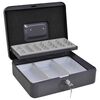 vidaXL Cash Box met slot Donkergrijs 30 x 24 x 9 cm Staal