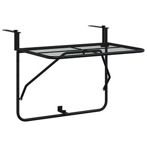 vidaXL Balkontafel 60x40 cm staal zwart