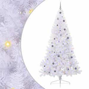 vidaXL Kunstkerstboom Wit 240 cm PVC en staal