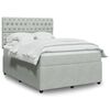 vidaXL Boxspring met matras fluweel lichtgrijs 140x190 cm