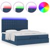 vidaXL Ottoman bed met matras en LED's 160x200cm stof blauw