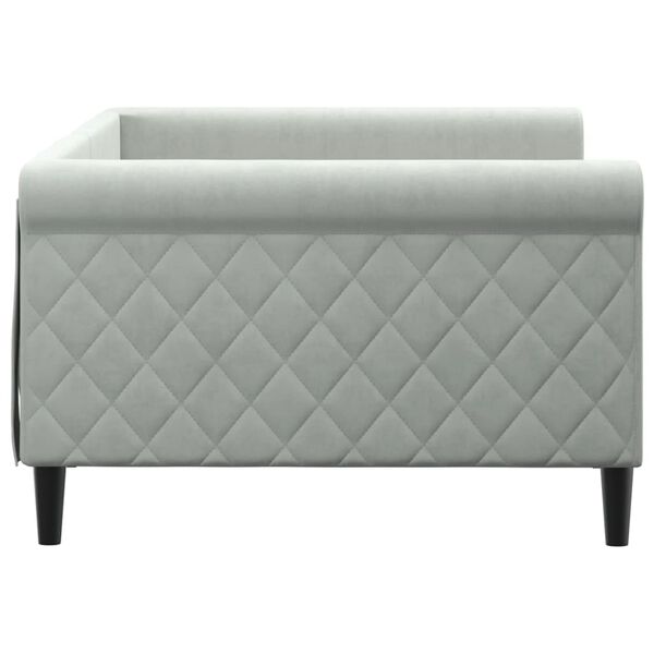 vidaXL Slaapbank 100x200 cm fluweel lichtgrijs