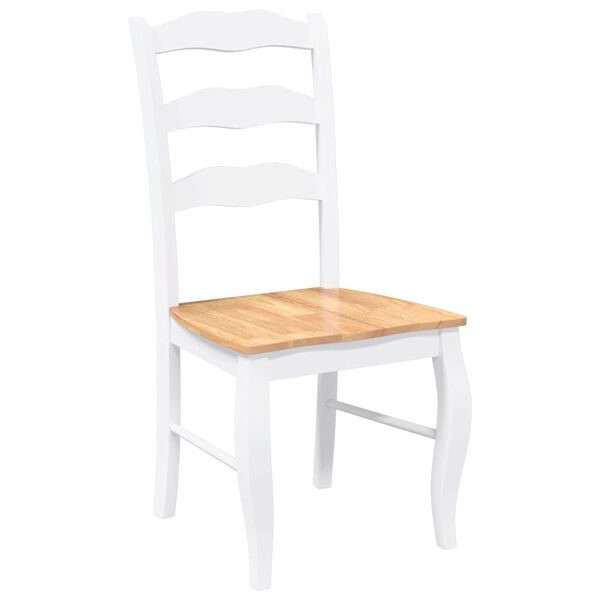 vidaXL Eetkamerstoelen 2 stuks Wit Massief Hout Rubber