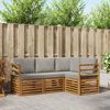 vidaXL Sofa-Sets 4 pcs Natuurlijk en Lichtgrijs Massief Acaciahout