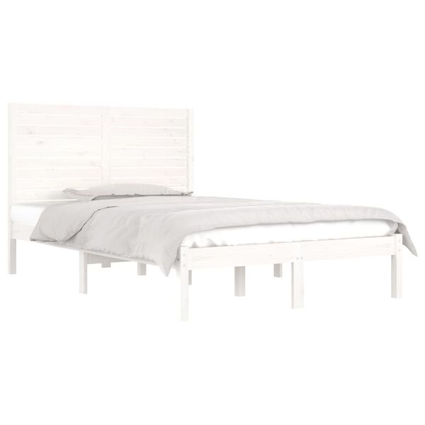 vidaXL Bedframe massief hout wit 120x190 cm