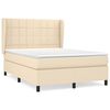 vidaXL Boxspring met matras stof cr&egrave;mekleurig 140x200 cm