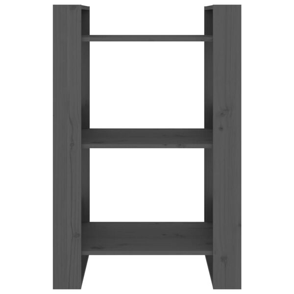 vidaXL Boekenkast/kamerscherm 60x35x91 cm massief grenenhout grijs