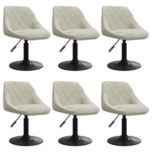 vidaXL Eetkamerstoelen draaibaar 6 st fluweel cr&egrave;mekleurig
