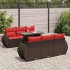 vidaXL 7-delige Loungeset met kussens poly rattan acacia bruin