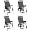vidaXL Opklapbare stoelen, 4 stuks, gem&ecirc;leerd grijs, staal en Textilene.