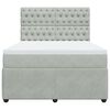 vidaXL Boxspring met matras fluweel lichtgrijs 140x190 cm