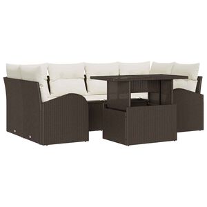 vidaXL Tuin Sofa Set 7 st Bruin Poly Rattan