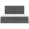vidaXL Ottoman bed met matras en LED's 160x200cm stof donkergrijs