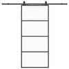 vidaXL Schuifdeur met beslagset 90x205 cm ESG glas zwart