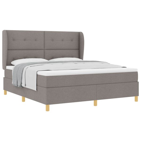 vidaXL Boxspringbed met Matras Donkergrijs 90x190 cm Taupe Stof
