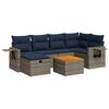 vidaXL 7-delige Loungeset met kussens poly rattan grijs