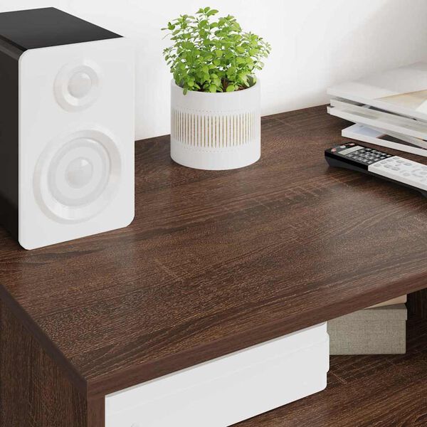 vidaXL TV-kast met lade Bruin Eiken 100 x 48 x 43 cm Bewerkt hout