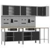 vidaXL Werkkast set met lade met plank met opslag 10 st Zwart en Grijs