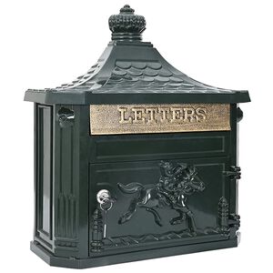vidaXL Wandgemonteerde brievenbus met opslag Groen 40,5 x 16 x 45 cm