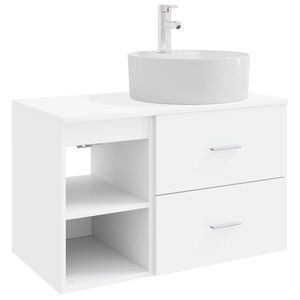 vidaXL Badkamermeubelset 2 st Wit Bewerkt hout