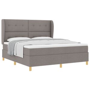 vidaXL Boxspringbed met hoofdeinde Taupe 200 x 180 cm Stof