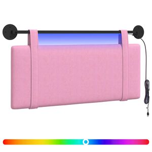 vidaXL Hangend hoofdbord Met LED-verlichting Roze Stof
