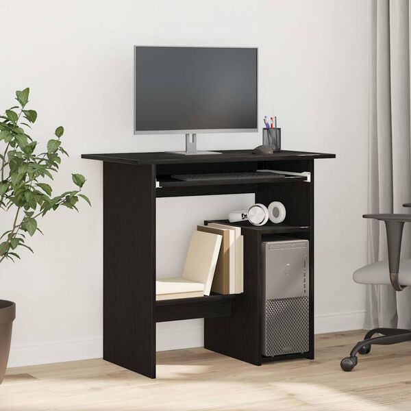 vidaXL Bureau 80x45x74 cm spaanplaat zwart eikenkleurig