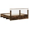 vidaXL Bedframe met hoofdeinde Gerookt eiken 200 x 200 cm Bewerkt hout