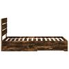 vidaXL Bedframe met lade Gerookt eiken 100 x 200 cm Bewerkt hout