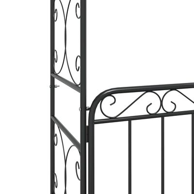 vidaXL Tuinboog met poort 108x45x235 cm staal zwart