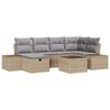 vidaXL Bankstel 6 st poly rattan