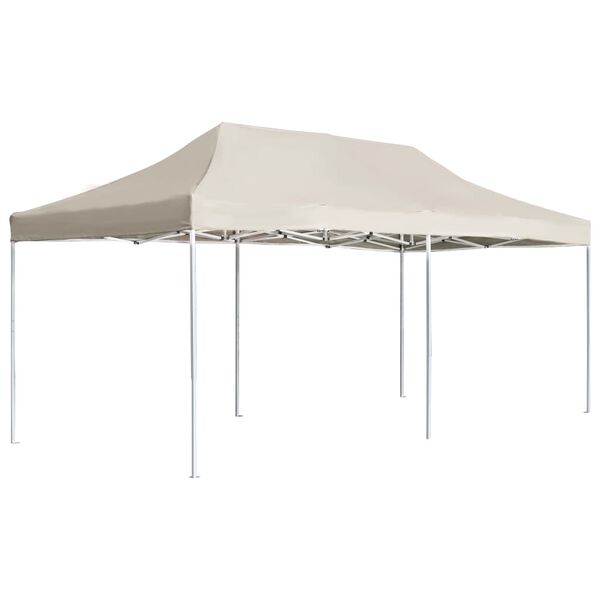 vidaXL Partytent professioneel inklapbaar 6x3 m aluminium cr&egrave;me