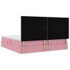 vidaXL Opbergbed met LED met matras Roze 200 x 200 cm Fluweel
