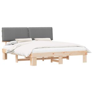 vidaXL Bedframe met Gevoerd Hoofdgedeelte Lichtgrijs 180 x 200 cm