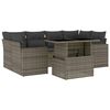 vidaXL 7-delige Loungeset met kussens poly rattan grijs