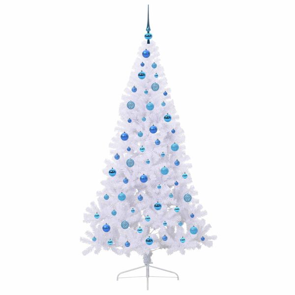 vidaXL Kunstkerstboom met 300 LED Wit 180 cm PVC en staal