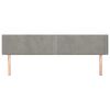 vidaXL Hoofdbord met randen 163x16x78/88 cm fluweel lichtgrijs