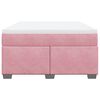 vidaXL Boxspring met matras fluweel roze 140x200 cm