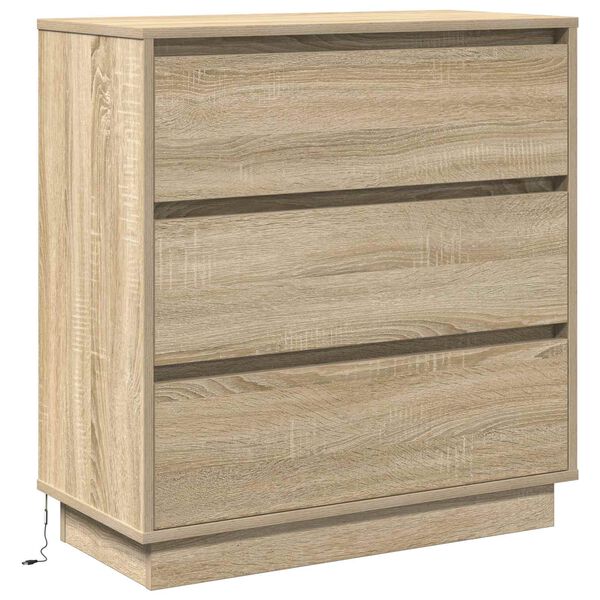 vidaXL Nachtkastje Sonoma Eiken 71 x 34,5 x 75 cm Bewerkt hout