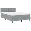 vidaXL Boxspring bed met matras met LED Lichtgrijs 140 x 200 cm Stof