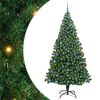 vidaXL Kunstkerstboom Groen 210 cm PVC en Staal en Kunststof