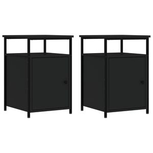 vidaXL Nachtkastjes 2 st 40x42x60 cm bewerkt hout zwart