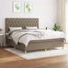 vidaXL Boxspring met matras stof taupe 160x200 cm