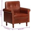 vidaXL Kuipstoel echt leer bruin