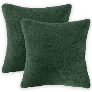 vidaXL Kussensloop 2 pcs HEERLEN Donkergroen 30 x 30 cm Boucl&eacute;