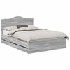vidaXL Bedframe met lade Grijs sonoma 140 x 200 cm Ingenieurshout
