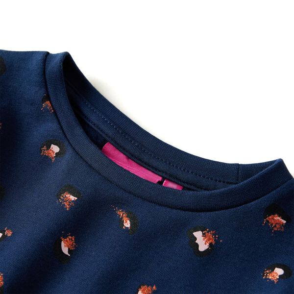 Kinderjurk met lange mouwen 92 marineblauw